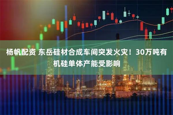 杨帆配资 东岳硅材合成车间突发火灾！30万吨有机硅单体产能受影响